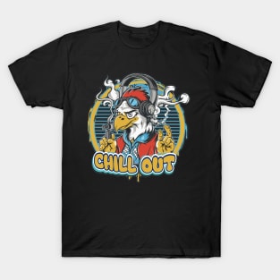 Hip Hop Eagle Chill Out Artwork T-Shirt